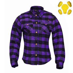 RIDERACT® Women Flannel Shirt with Long Sleeve Summer Purple Large Shirt